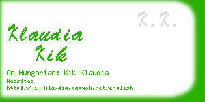 klaudia kik business card